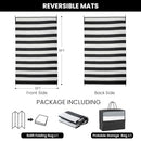 Strickland Home Outdoor Rug 6 x9 ft, Plastic Rug for Patio, Black & White - Brand New