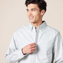 AMAZON ESSENTIALS MEN'S LONG SLEEVE SHIRT REGULARFIT SIZE: MEN XS - LIGHT GREY - Like New