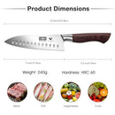 SANTOKU KNIFE 7 INCH PROFESSIONAL HIGH CARBON STAINLESS STEEL KITCHEN - SILVER - Like New
