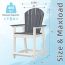 OTSUN OUTDOOR TALL ADIRONDACK CHAIRS - LIGHT GRAY/WHITE - Like New
