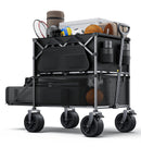 EVERYFUN 480LBS FOLDABLE DOUBLE DECKER WAGON CART WITH LARGE WHEELS - BLACK - Like New