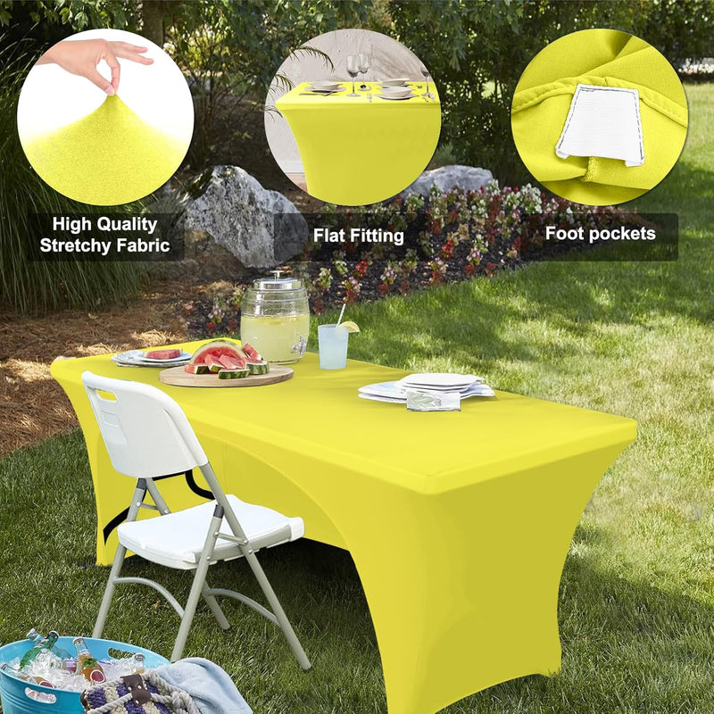 ABCCANOPY 2PCS 4 FT SPANDEX TABLE COVER - YELLOW - Like New