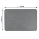 J&V TEXTILES STONE BATH MAT DIATOMACEOUS 24" X 15", DOVE GRAY - Like New