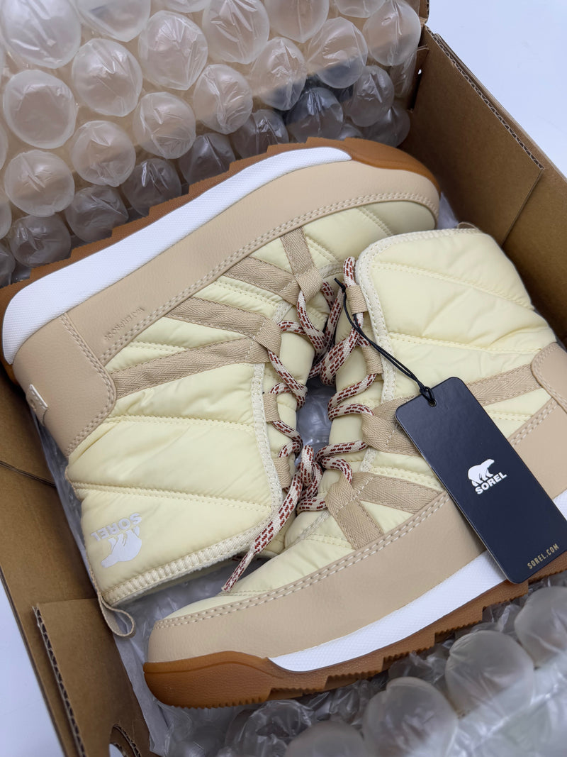 2088241 SOREL Women Whitney ll Plus Lace Waterproof Boot Honey White/Ceramic 8 - Brand New