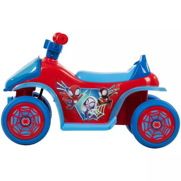HUFFY SPIDEY HIS AMAZING FRIENDS BATTERY RIDE-ON QUAD 6V AGE 1.5+ - BLUE/RED - Like New