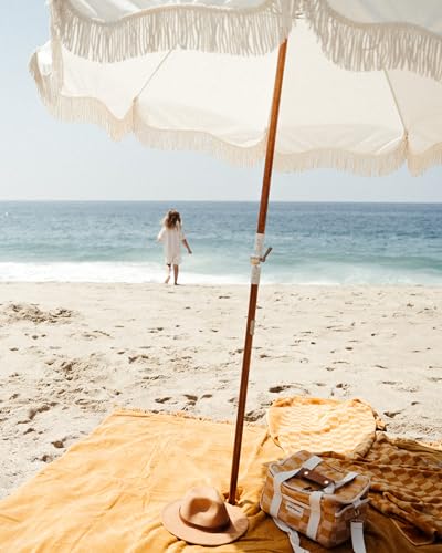 BUSINESS AND PLEASURE CO. PREMIUM BEACH UMBRELLA - ANTIQUE WHITE - Like New