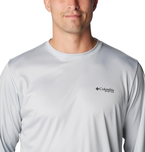 COLUMBIA MEN TERMINAL TACKLE PFG BAIT JUMPER LONG SLEEVE MEN L - GRAY/WHITE - Brand New