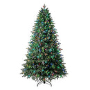 EVERGREEN CLASSICS 7.5 FT PRE-LIT HOLIDAY SYMPHONY SPRUCE, MULTI-COLOR - GREEN - Like New