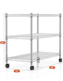 Simple Deluxe Heavy Duty 3-Shelf Shelving Unit 3 Tier Chrome 24.02" D x 13.78" W - Brand New