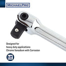 MICHAELPRO MP007003 1/2" DRIVE EXTENSION BREAKER BAR/FLEX HANDLE - SILVER - Like New
