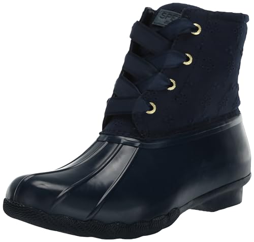 SPERRY WOMEN'S SALTWATER SEASONAL RAIN BOOT SIZE: 11M - NAVY EYELET - Like New