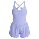 AVIA CROSS BACK ACTIVE BUTTERSOFT ROMPER, SIZES 8-10 MEDIUM - MISTY LAVENDER - Brand New