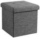 Ornavo Home 15 Inch Folding Storage Ottoman Cube B01MRCZ7DK - Dark Gray - Brand New
