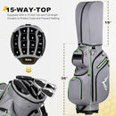 UNIHIMAL GOLF CART BAG, 15 WAY ORGANIZER DIVIDER TOP WITH HANDLES - GRAY/GREEN - Like New