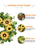 DDHS Sunflower Wreath 23 inch Wreath for Front Door with Artificial Sunflowers - Brand New