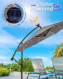 Zersun 10FT Patio Umbrella Solar Powered LED Cantilever Umbrellas - Grey - Like New