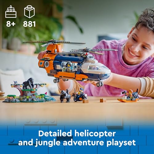 LEGO CITY JUNGLE EXPLORER HELICOPTER TOY - KIDS ADVENTURE SET 60437 MULTI - Like New