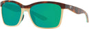 Costa Del Mar Women's Anaa Polarized Rectangular Sunglasses -GREEN/TORTOISE - Like New