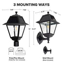LUTEC LED Solar Post Light Cast Aluminum 1-Light 3 Mounting Options - Black - Brand New
