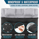 ZONE TECH DOUBLE CAMPING SLEEPING BAG WITH 2 PILLOWS 3-4 SEASON TA0005 BLACK/RED - Brand New