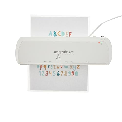 AMAZON BASICS 9 INCH THERMAL LAMINATOR MACHINE DOCUMENTS PHOTOS - WHITE - Like New