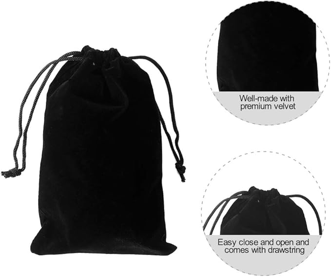 GENERIC 5X7 VELVET JEWELRY POUCH - BLACK - Like New