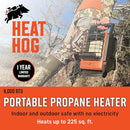 Heat Hog 9,000 BTU Portable Propane Radiant Space Heater, 9,000 BTU, Gas Powered - Brand New