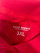 POLO AVENUE 3XL RED SHORT SLEEVE POLO SHIRT - SIZE: MEN 3XL - RED - Brand New