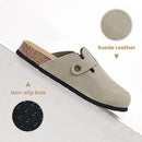 Xiakolaka Women's Suede Clogs Adjustable Buckle Slip on Footbed Clog Beige 7 - Like New