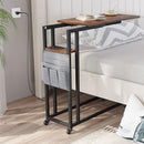 TATUB ROLLING BEDSIDE TABLE - RUSTIC BROWN - Like New