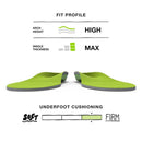 SUPERFEET ALL-PURPOSE SUPPORT HIGH ARCH INSOLES,MEN 9.5-11 /WOMEN 10.5-12, GREEN - Brand New