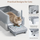 PEREHOME ENCLOSED STAINLESS STEEL CAT LITTER BOX EXTRA XL LARGE (GREY) - GRAY - Like New