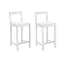 AMAZON BASICS WOODEN BAR STOOL WITH BACKREST 24", SET OF 2 - WHITE - Brand New