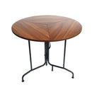 BiggerFire 35.4" MDF Round Folding Dining Table W/ Wheel B09YNP9LGW - Black - Brand New