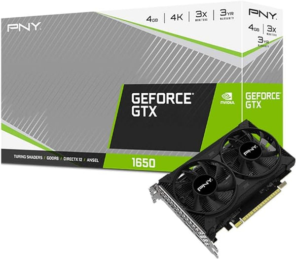 PNY GeForce GTX 1650 4GB GDDR6 Dual Fan Graphics Card VCG16504D6DFPPB - Black Like New