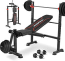 MAIDOMA FOLDABLE 1500LBS 8 IN 1 OLYMPIC WEIGHT BENCH SET SQUAT - Scratch & Dent
