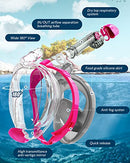 QingSong Full Face Snorkel Mask, Snorkeling Gear with Camera Mount - Purple - Like New