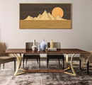 IARTTOP 3D LARGE WOOD MOUNTAIN WALL ART FRAMED 20X40 INCH - WHITE/BLUE/BROWN - Like New