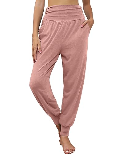 LOCOOWAI 2 PACK WOMEN'S YOGA JOGGERS HIGH WAISTED - S DARK GRAY/PINK - Brand New