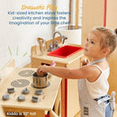 ECR4KIDS PLAY KITCHEN STOVE WOODEN PLAYSET NATURAL - NATURAL - Like New