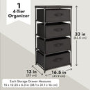 JUVALE 4-TIER TALL CLOSET DRESSER WITH DRAWERS CLOTHES ORGANIZER SMALL - BLACK - Brand New