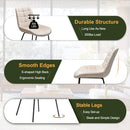 NicBex Velvet Dining Chairs Upholstered Reception Tufted Accent 2pcs - Khaki - Brand New