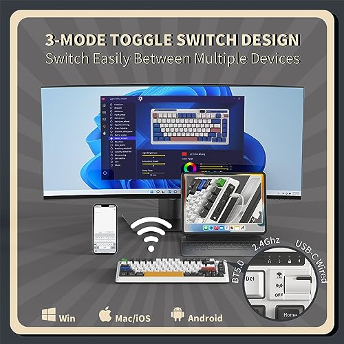 KZZI K75 PRO RGB 75% GASKET MECHANICAL SWITCHES - ARCADE GAMES - Like New