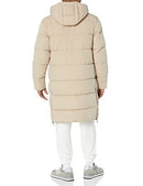 AMAZON ESSENTIALS MENS HOODED LONG PUFFER COAT - SIZE: MEN 2XL - TAN - Brand New