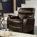 QOMOTOP OVERSIZED VEGAN LEATHER ROCKING RECLINER - BROWN - Like New