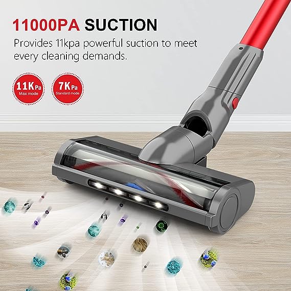 ONSON Life Cordless Vacuum Upgraded Roller Brush 4 in 1 Powerful EV-696 - RED Like New