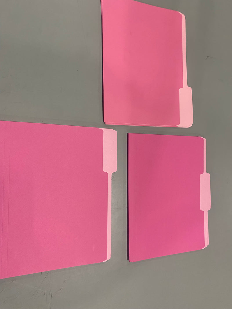 OFFICE DEPOT 2-TONE FILE FOLDERS, 1/3 CUT, LETTER SIZE, PACK OF 24 - PINK - Like New