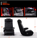 X ROCKER PRO SERIES H3 XL VIDEO GAMING FLOOR CHAIR WITH ARMRESTS - BLACK - Like New