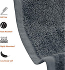 SIMPLE ELEGANCE 6-PACK PLUSH BATH TOWEL SET (27X52 INCH) - GRAY - Brand New