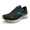 110393 BROOKS MEN GHOST 15 NEUTRAL RUN SHOE BLACK/HAWAIIAN OCEAN/GREEN SIZE 12.5 Like New